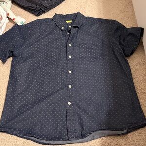 Men's Tommy Hefiger Navy Blue Patterned Shirt